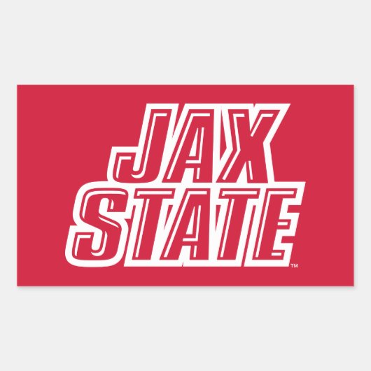 Sticker Rectangulaire Logo d'état de Jacksonville State University JAX S (Devant)