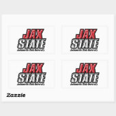 Sticker Rectangulaire Logo d'état de Jacksonville State University JAX S (Feuille)