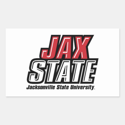 Sticker Rectangulaire Logo d'état de Jacksonville State University JAX S (Devant)