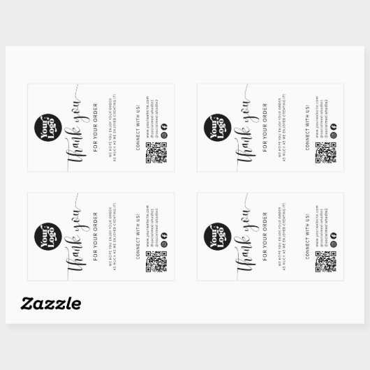 Sticker Rectangulaire Logo d'expédition QR Code Package boîte blanche Ét (Feuille)