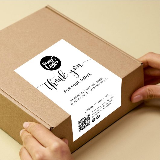 Sticker Rectangulaire Logo d'expédition QR Code Package boîte blanche Ét