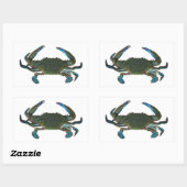 Sticker Rectangulaire Logo du crabe bleu de l'Atlantique (Feuille)
