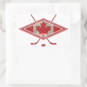 Sticker Rectangulaire Logo du drapeau canadien de hockey (Sac)