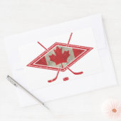 Sticker Rectangulaire Logo du drapeau canadien de hockey (Enveloppe)