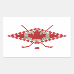 Sticker Rectangulaire Logo du drapeau canadien de hockey