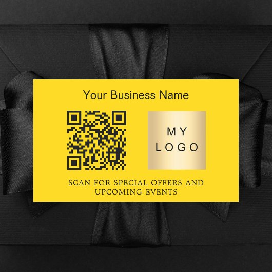 Sticker Rectangulaire Logo du nom de l'entreprise qr code jaune