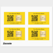 Sticker Rectangulaire Logo du nom de l'entreprise qr code jaune (Feuille)