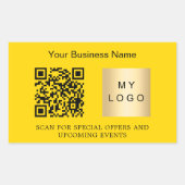 Sticker Rectangulaire Logo du nom de l'entreprise qr code jaune (Devant)