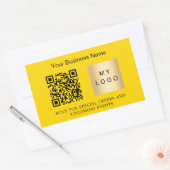 Sticker Rectangulaire Logo du nom de l'entreprise qr code jaune (Enveloppe)