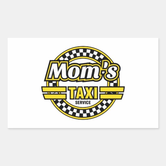 Sticker Rectangulaire Logo du service de taxi de maman (Devant)