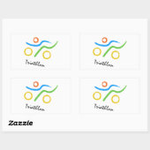 Sticker Rectangulaire Logo du triathlon (Feuille)