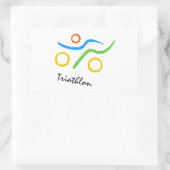 Sticker Rectangulaire Logo du triathlon (Sac)