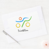 Sticker Rectangulaire Logo du triathlon (Enveloppe)