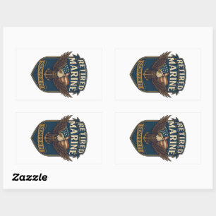 Sticker Rectangulaire Logo Emblème Vétéran Corps des Marines