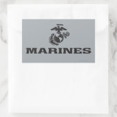 Sticker Rectangulaire Logo en noir empilé USMC (Sac)