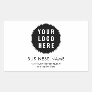 Sticker Rectangulaire Logo et site Web promotionnel d'entreprise simple