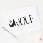 Sticker Rectangulaire Logo graphique Wolf Text (Enveloppe)