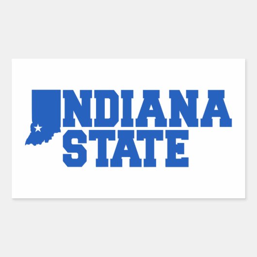 Sticker Rectangulaire Logo Indiana State (Devant)