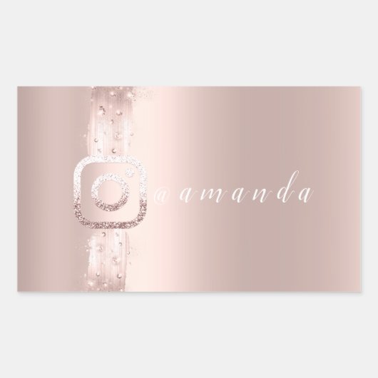 Sticker Rectangulaire Logo Instagra Social Maquillage Simple Moderne (Devant)