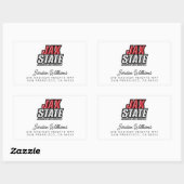 Sticker Rectangulaire Logo JAX STATE de la Jacksonville State University (Feuille)