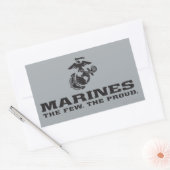 Sticker Rectangulaire Logo noir empilé USMC "The Rew, The Fiers" (Enveloppe)
