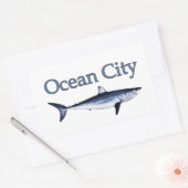 Sticker Rectangulaire Logo Ocean City Maryland (requin mako) (Enveloppe)