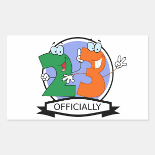 Sticker Rectangulaire Logo officiel de 23 Anniversaires