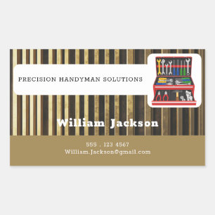 Sticker Rectangulaire logo personnalisé construction bricoleur moderne