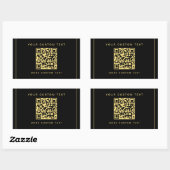 Sticker Rectangulaire Logo personnalisé Texte QR Code Modèle Noir & Or (Feuille)
