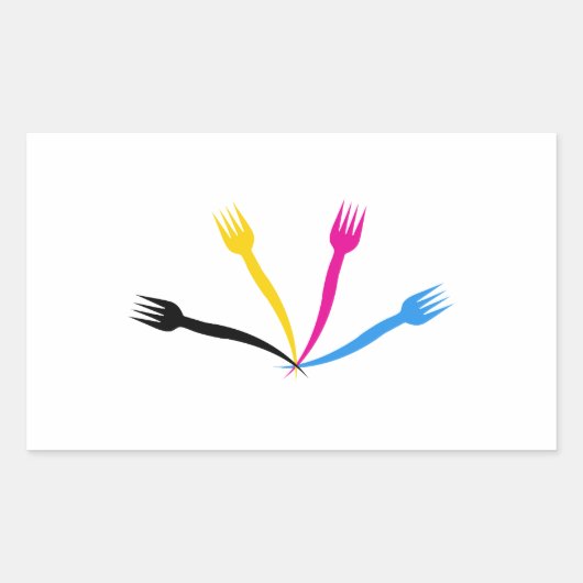 Sticker Rectangulaire Logo pour un restaurant ou un café (Devant)