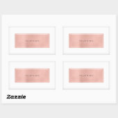 Sticker Rectangulaire Logo rectangulaire métallique en poudre or rose (Feuille)