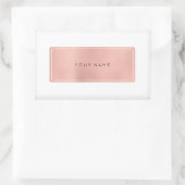 Sticker Rectangulaire Logo rectangulaire métallique en poudre or rose (Sac)