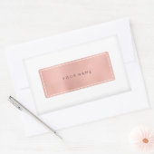 Sticker Rectangulaire Logo rectangulaire métallique en poudre or rose (Enveloppe)