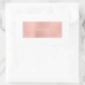 Sticker Rectangulaire Logo rectangulaire métallique en poudre or rose (Sac)