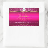 Sticker Rectangulaire Logo rose or et initiales Parties scintillant Étiq (Sac)