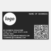 Sticker Rectangulaire Logo simple et code QR noir (Devant)