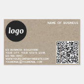 Sticker Rectangulaire Logo simple et code QR papier Brown (Devant)
