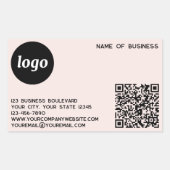 Sticker Rectangulaire Logo simple et code QR rose pâle (Devant)