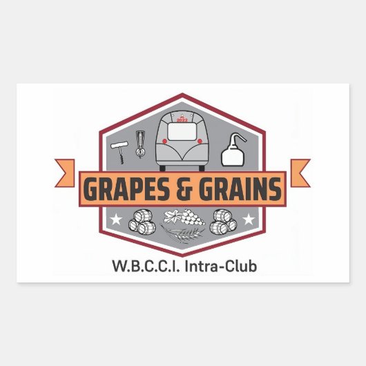 Sticker Rectangulaire Logo Stickers-WBCCI Grappes & Grains (Devant)