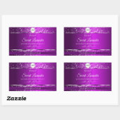 Sticker Rectangulaire Logo violet classique Initiales Parties scintillan (Feuille)