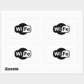 Sticker Rectangulaire Logo WiFe Cadeau de Saint Valentin (Feuille)