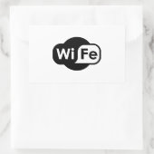Sticker Rectangulaire Logo WiFe Cadeau de Saint Valentin (Sac)