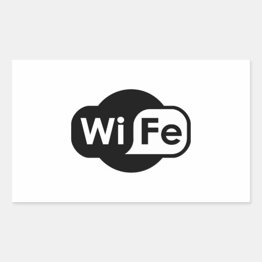 Sticker Rectangulaire Logo WiFe Cadeau de Saint Valentin (Devant)