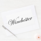 Sticker Rectangulaire Logo Winchester de style classique (Enveloppe)