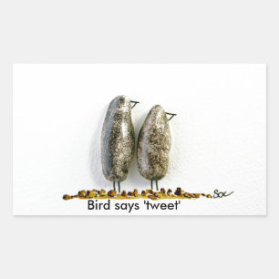 Sticker Rectangulaire L'oiseau dit 'tweet' joli couple d'hématite