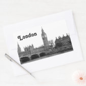 Sticker Rectangulaire Londres Angleterre Royaume-Uni Skyline Etché (Enveloppe)
