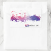 Sticker Rectangulaire Londres Angleterre Skyline Splash (Sac)