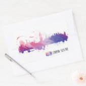 Sticker Rectangulaire Londres Angleterre Skyline Splash (Enveloppe)