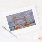 Sticker Rectangulaire Londres, Angleterre Tower Bridge & Thames River (Enveloppe)