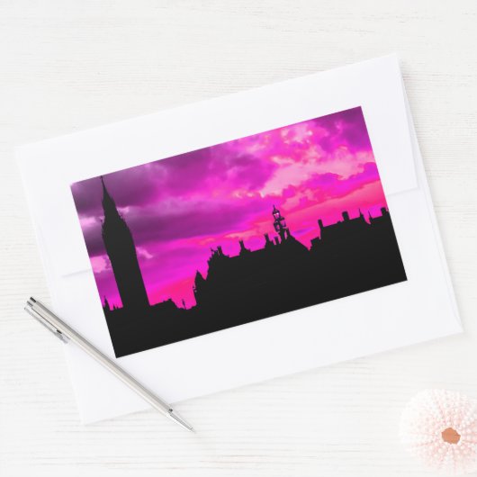 Sticker Rectangulaire Londres City Sunset (Enveloppe)